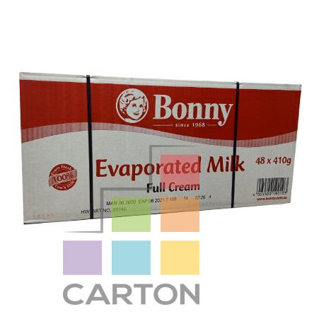 BONNY FULL CREAM EVAPORATED MILK 48*410GM